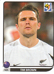 Tim Brown New Zealand samolepka Panini World Cup 2010 #457